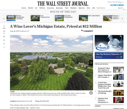 Wall Street Journal Mansion  - August 26, 2015