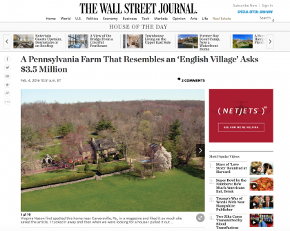 Wall Street Journal Mansion  - February 4, 2016